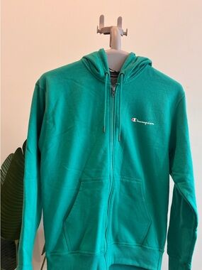 Champion Green Crewneck Sweatshirt with Grey Trim